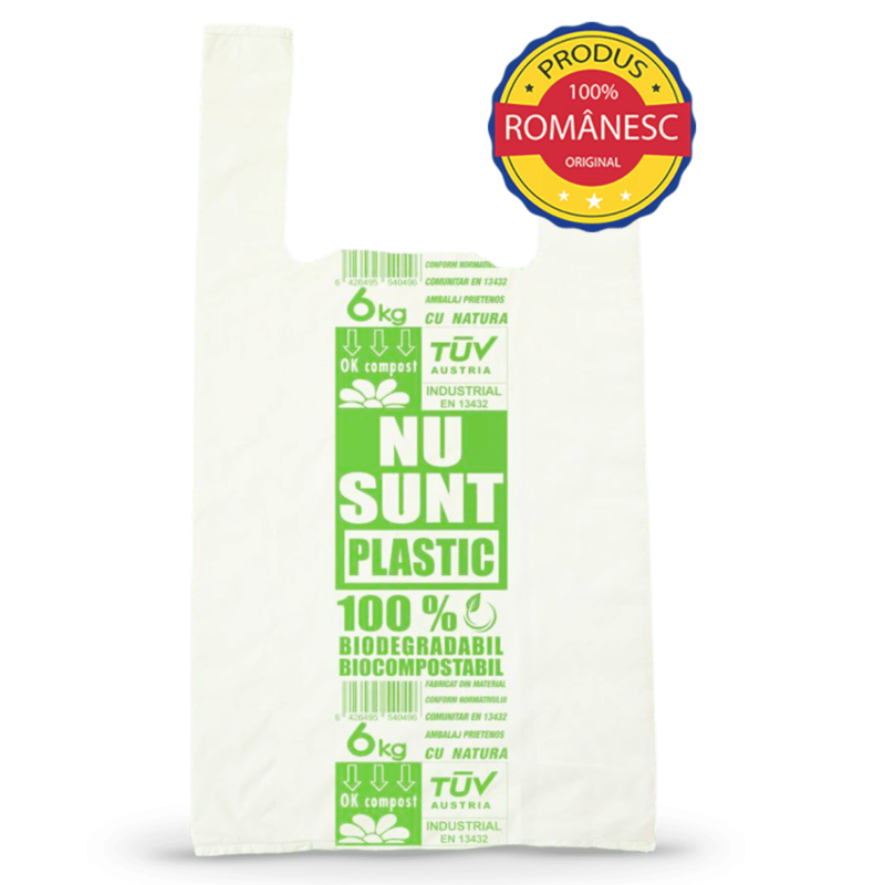 Sacoșe BIODEGRADABILE si Compostabile 6kg 280x500 (1 bax = 800 bucăți)