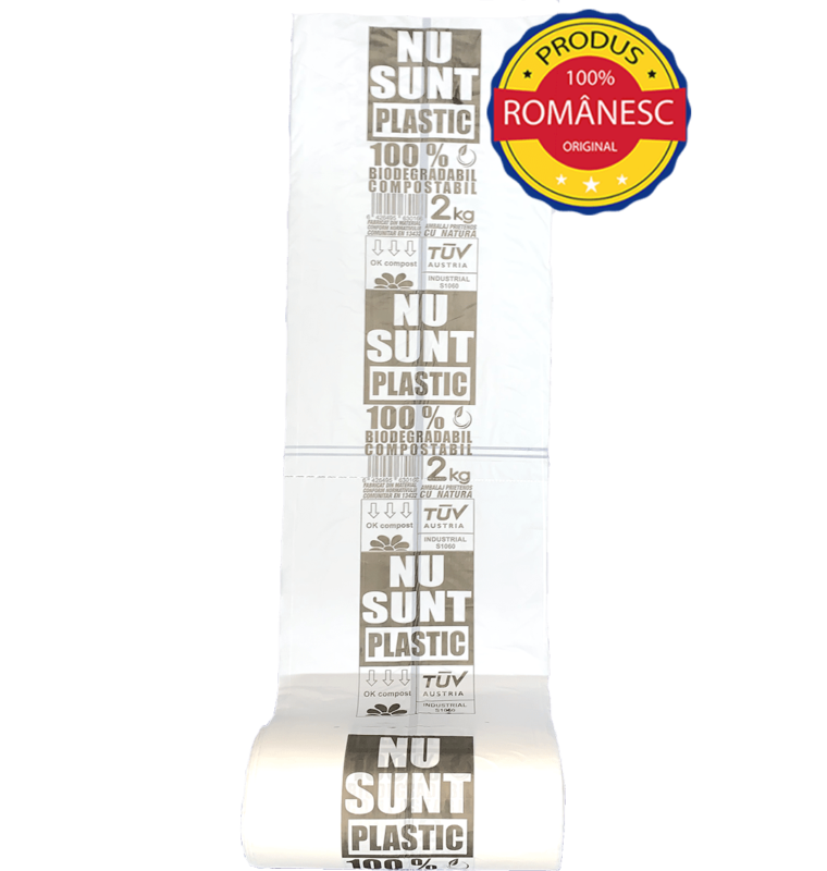 Pungi Rola BIODEGRADABILE si Compostabile 2kg 360x400 (1 bax = 1800 bucăți)